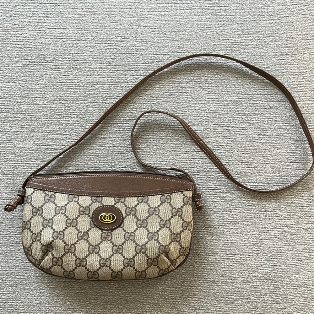 Gucci Brown Monogram Crossbody Bag
